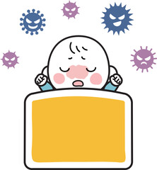 ウイルス感染する赤ちゃんのイラスト

