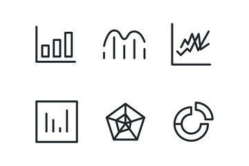diagram line icon set with editable stroke. Outline collection of vector objects.