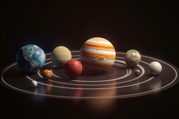 Celestial Spheres: A meticulously crafted depiction of our solar system, with planets arranged in their orbits, demonstrating the beauty and vastness of space.