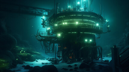 underwater platform in the sea Superb anime-styled and DnD environment