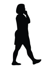 Woman silhouette vector on white background ,people in black and white, illustration for creative content.