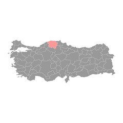 Kastamonu province map, administrative divisions of Turkey. Vector illustration.