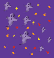 halloween, autumn, leaves, holiday, ghost