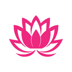 simple pink lotus flower relax meditation logo vector illustration template design