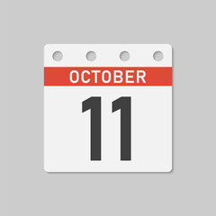 Icon page calendar day - 11 October