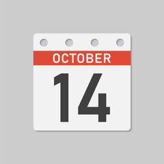Icon page calendar day - 14 October
