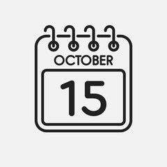 Icon page calendar day - 15 October