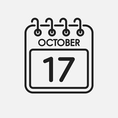 Icon page calendar day - 17 October