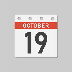 Icon page calendar day - 19 October