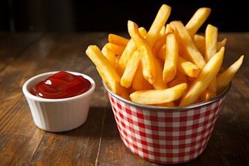 French fries with ketchup. Generative AI