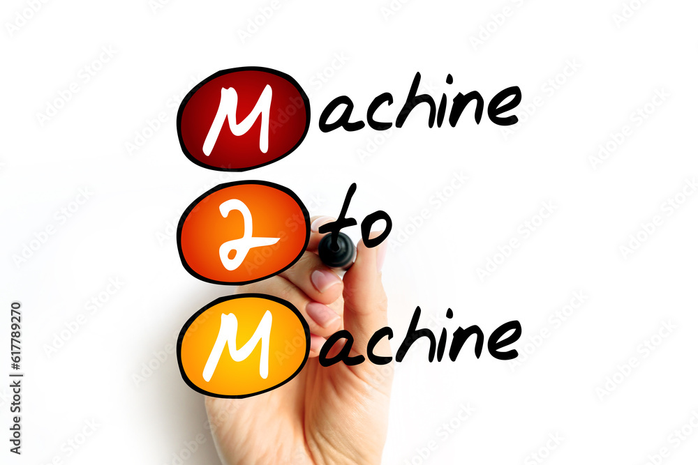 Poster m2m - machine to machine is direct communication between devices using any communications channel, i