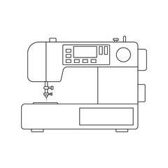 The icon of a modern sewing machine for sewing clothes on a white background.