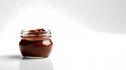 Delicious chocolate sauce on a white background
