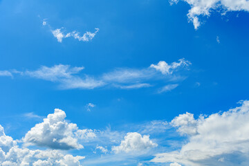 Naklejka na ściany i meble Blue sky background with clouds. Sky clouds background.