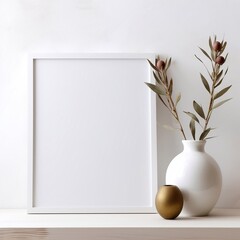 white vase with flowers