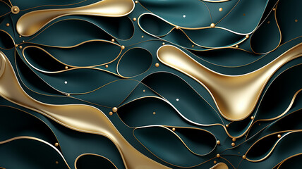 3d abstract gold green background, generative AI tools 