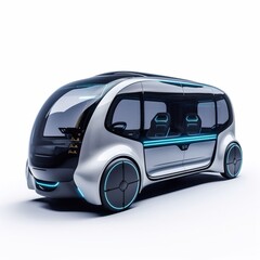 futuristic blue car isolated on white