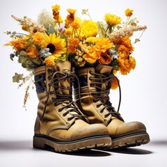 boots and flowers