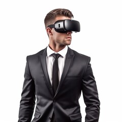 businessman with sunglasses virtual reality