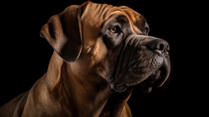 Obraz premium boxer dog on black background
