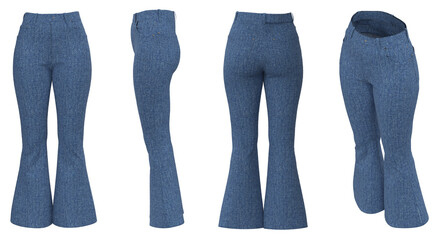 High rise flare jeans pants