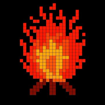 Red Bonfire pixel animation video for game pixel