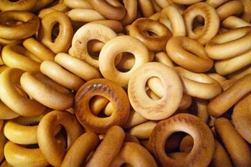 Stack of Sushki on a market stall