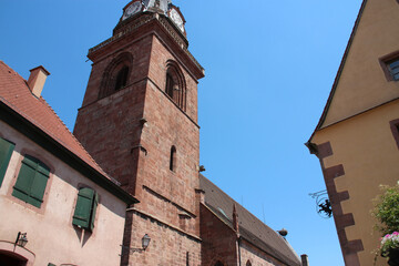 Fototapeta na wymiar our lady of assumption church in bergheim in alsace (france)