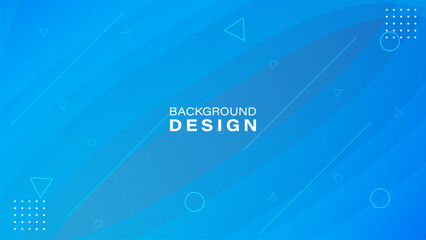 Gradient blue geometric background. Dynamic shape composition. Vector illustration