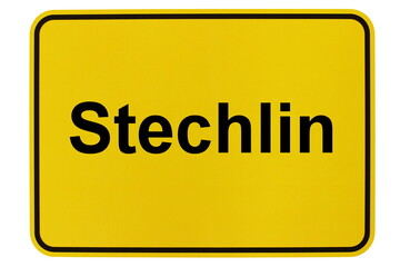 Illustration eines Ortsschildes der Gemeinde Stechlin in Brandenburg