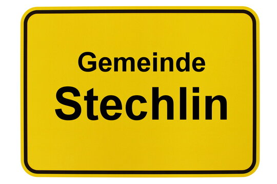 Illustration eines Ortsschildes der Gemeinde Stechlin in Brandenburg