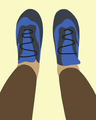 Vector isolated illustration of rock shoes. Rock shoes for climbing and rock climbing.