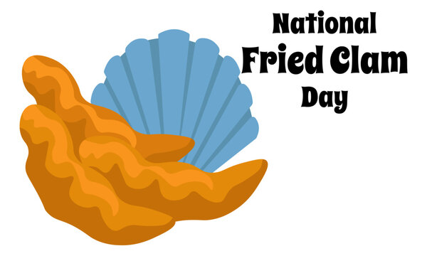 National Fried Clam Day, idea for a horizontal poster, banner, flyer, postcard or menu design
