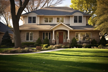 Fototapeta na wymiar Beautiful suburban home exterior design 
