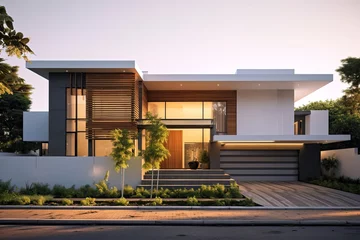 Fotobehang Modern and contemporary home exterior design © Jeremy