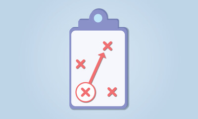 Strategy vector icon on blue background