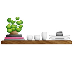 design kitchen, shelf, house, interior, cup, design, cooking, furniture, illustration, dish, set, decor, appliance, tableware, kitchenware, home interior, counter, icon, clip art, table, kitchen shelf © Aeleeya