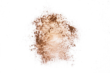 Fototapeta na wymiar Bronze powdered food coloring isolated on white background