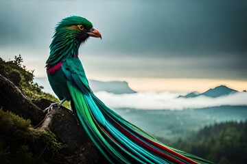 resplendent quetzal in flying.