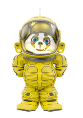 teddy bear astronaut cartoon is angry