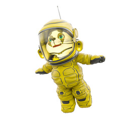 teddy bear astronaut cartoon is flying © DM7