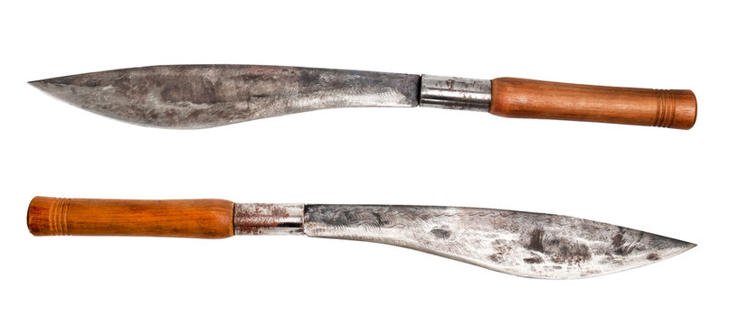 Isolated long knife on white background, Files with cut paths to make work easier.