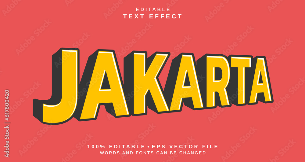 Poster editable text style effect - jakarta text style theme.