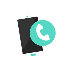 green mint smartphone and telephone icon