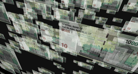 Iranian Rial 100000 IRR banknote money 3d illustration