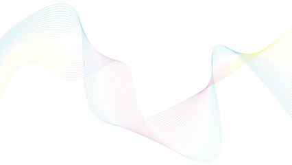 abstract colorful flowing wave lines isolated on white background. dynamic glowing wave lines design element. Futuristic technology and sound wave pattern.