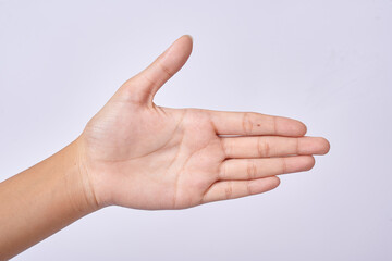 hand pointing on white
