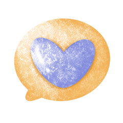 Heart bubble message. Valentine's day, romance simple love symbol. Like notification.