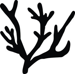 Seaweed icon. Aquarium plant underwater sign. Coral symbol. Sea corals logo. flat style.