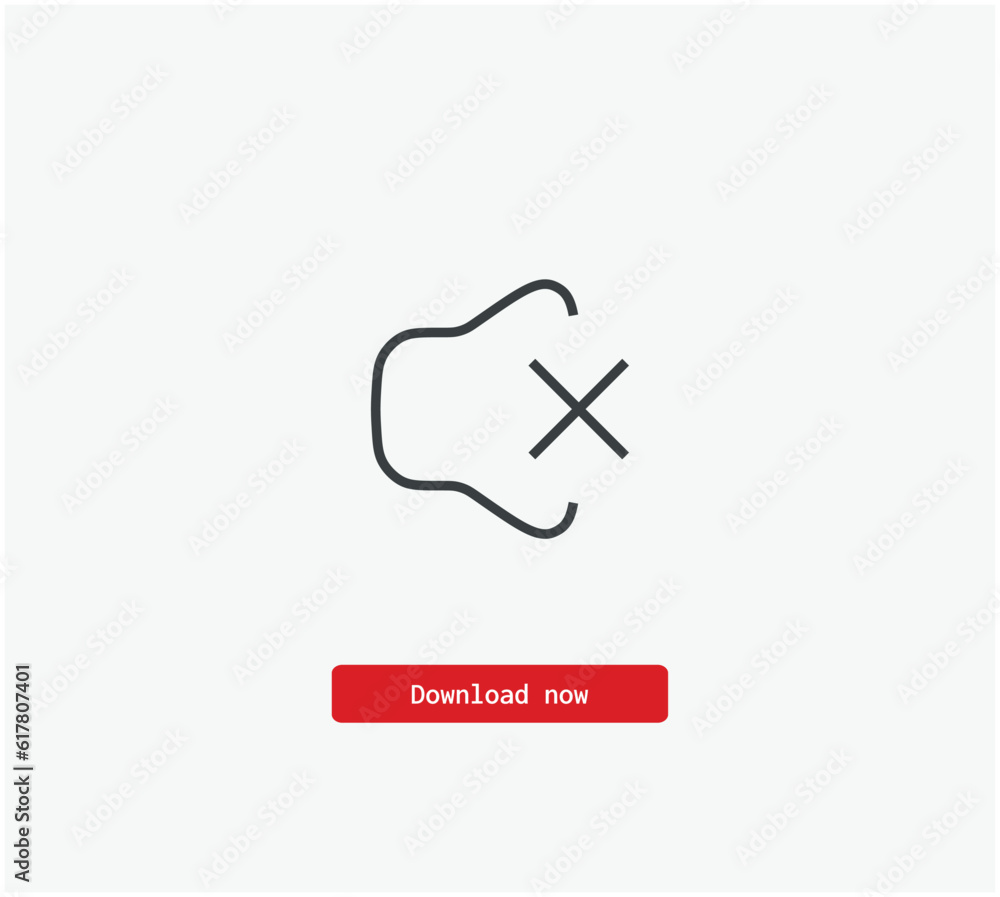 Aufkleber mute vector icon. symbol in line art style for design, presentation, website or mobile apps elements